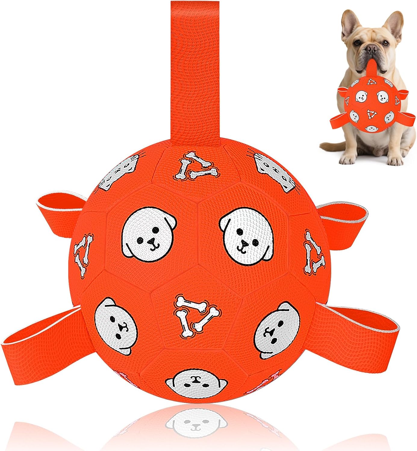 Interactive Dog Ball Toy with Tug Handles – Soft Plush Fetch Ball for Dogs, Durable Training & Play Toy for Small, Medium and Large Dogs