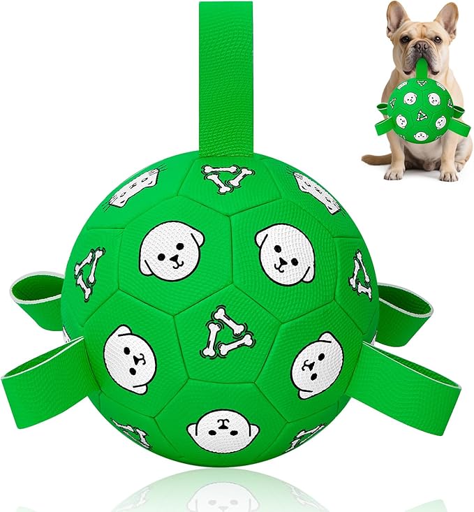 Interactive Dog Ball Toy with Tug Handles – Soft Plush Fetch Ball for Dogs, Durable Training & Play Toy for Small, Medium and Large Dogs
