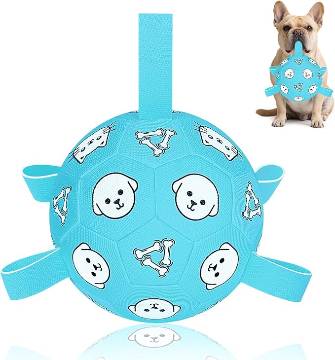 Interactive Dog Ball Toy with Tug Handles – Soft Plush Fetch Ball for Dogs, Durable Training & Play Toy for Small, Medium and Large Dogs