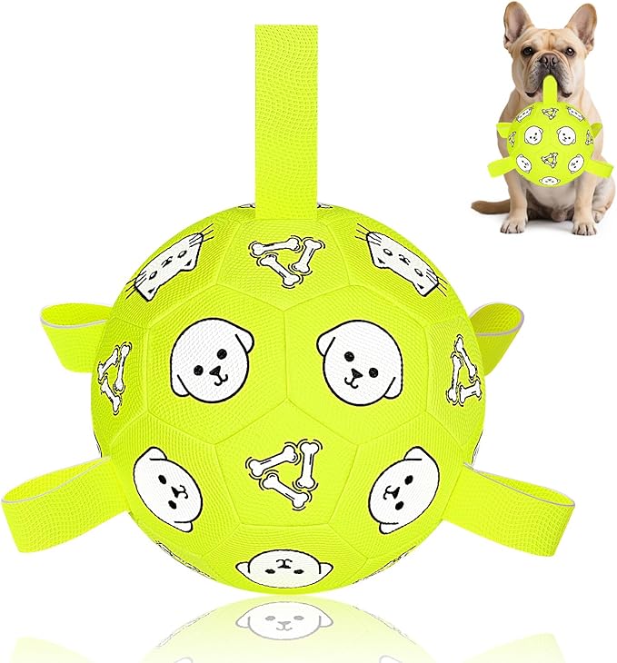 Interactive Dog Ball Toy with Tug Handles – Soft Plush Fetch Ball for Dogs, Durable Training & Play Toy for Small, Medium and Large Dogs