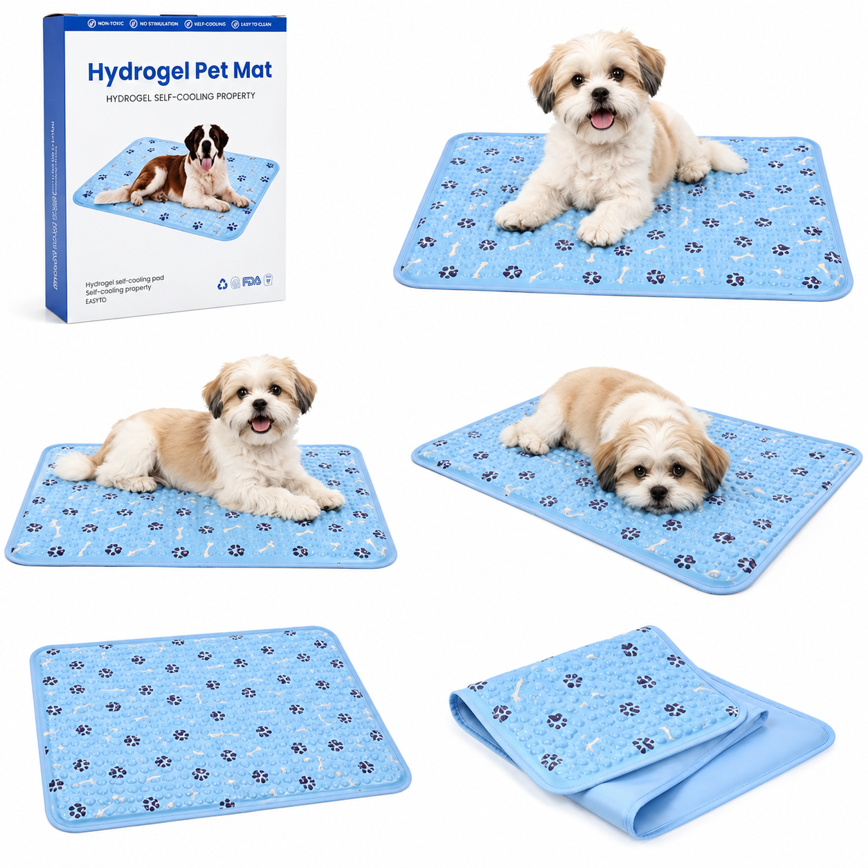 Hydrogel Pet Cooling Mat for Dogs and Cats, Reusable Summer Cooling Pad
