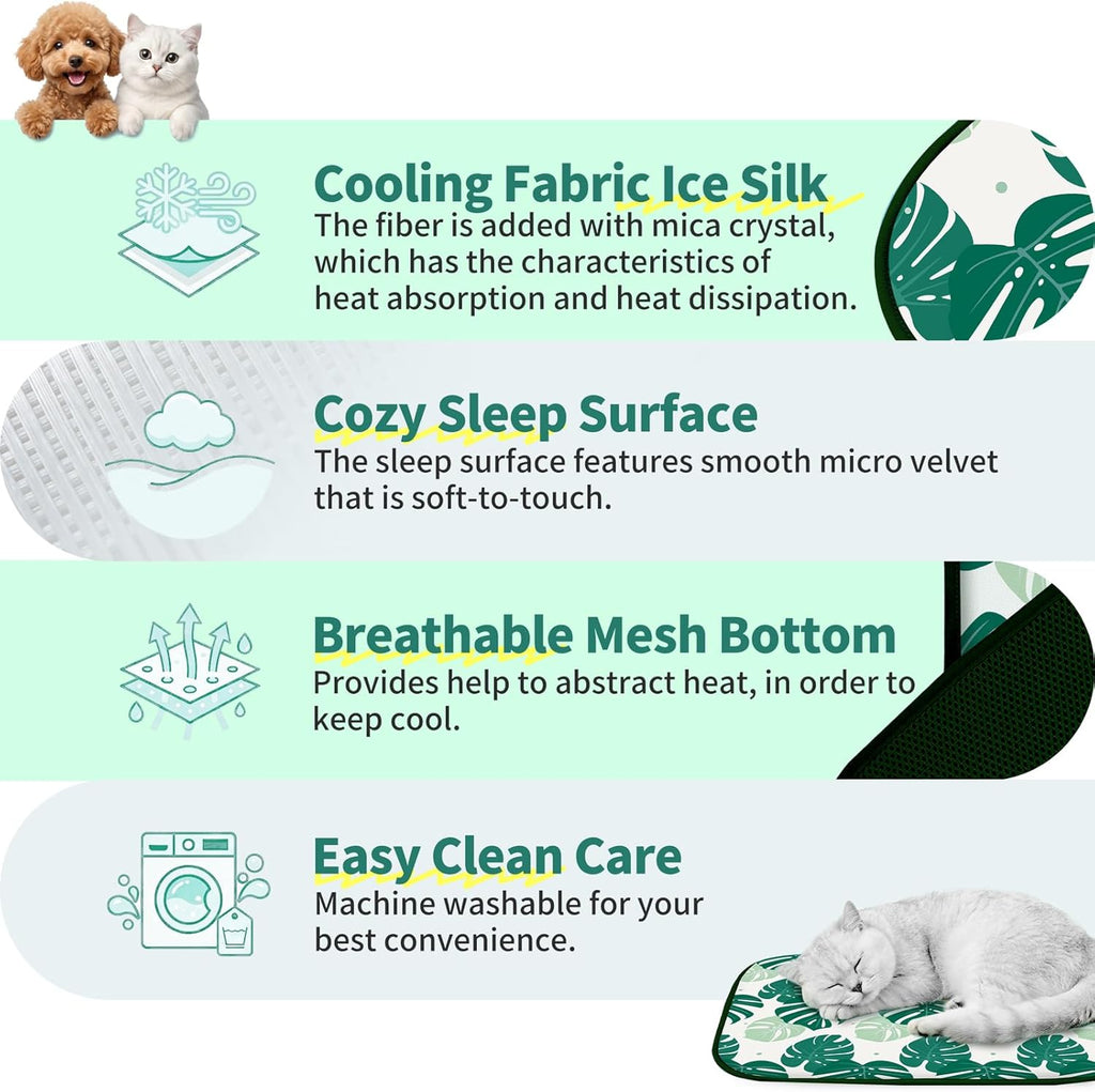 Cooling Pet Mat for Cats and Dogs, Lightweight Summer Sleeping Pad