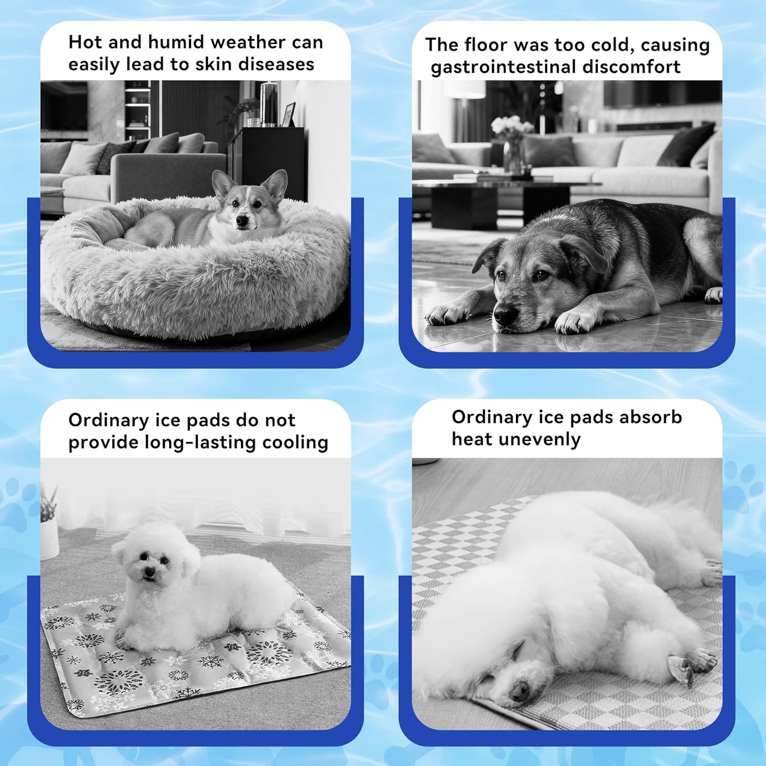 Hydrogel Pet Cooling Mat for Dogs and Cats, Reusable Summer Cooling Pad